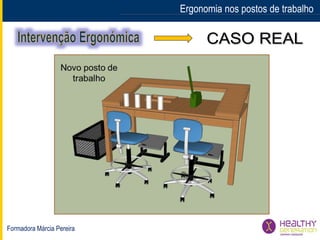 Formadora Márcia Pereira
Ergonomia nos postos de trabalho
 