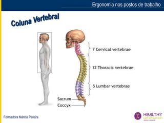 Formadora Márcia Pereira
Ergonomia nos postos de trabalho
 