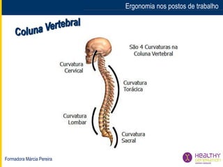 Formadora Márcia Pereira
Ergonomia nos postos de trabalho
 