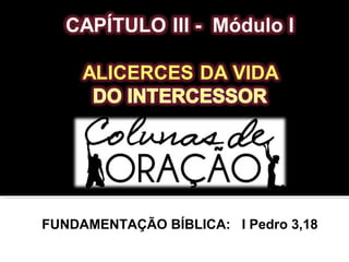 FUNDAMENTAÇÃO BÍBLICA: I Pedro 3,18
 