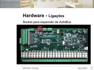 Maio 2009 |MICROS+ Training21Hardware -LigaçõesSocket para expansão de AutoBus