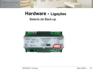 Maio 2009 |MICROS+ Training34Hardware -LigaçõesBateria de Back-up