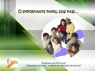 O IMPORTANTE PAPEL DOS PAIS…




                 Programa de OV 9º ano:
   “Descobre os sinais…e segue em direcção ao futuro!”
 