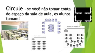Circule – se você não tomar conta
do espaço da sala de aula, os alunos
tomam!
 