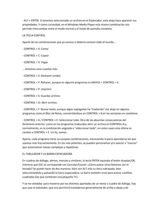 Formas de acceso directas para ejecutar tareas en windows