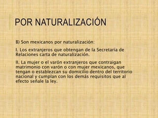 Formas de adquirir la nacionalidad | PPT