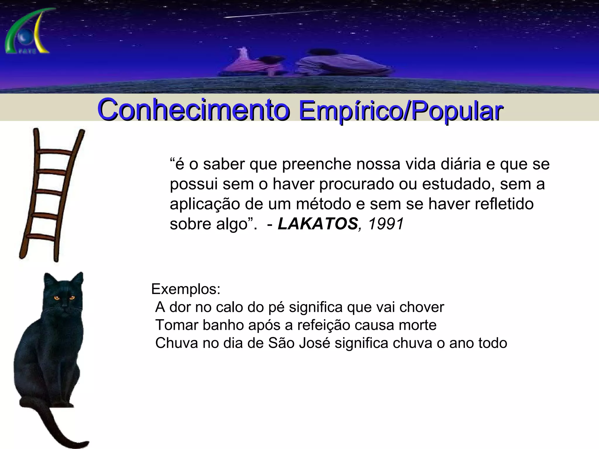 Os Tipos de Conhecimento | PPT
