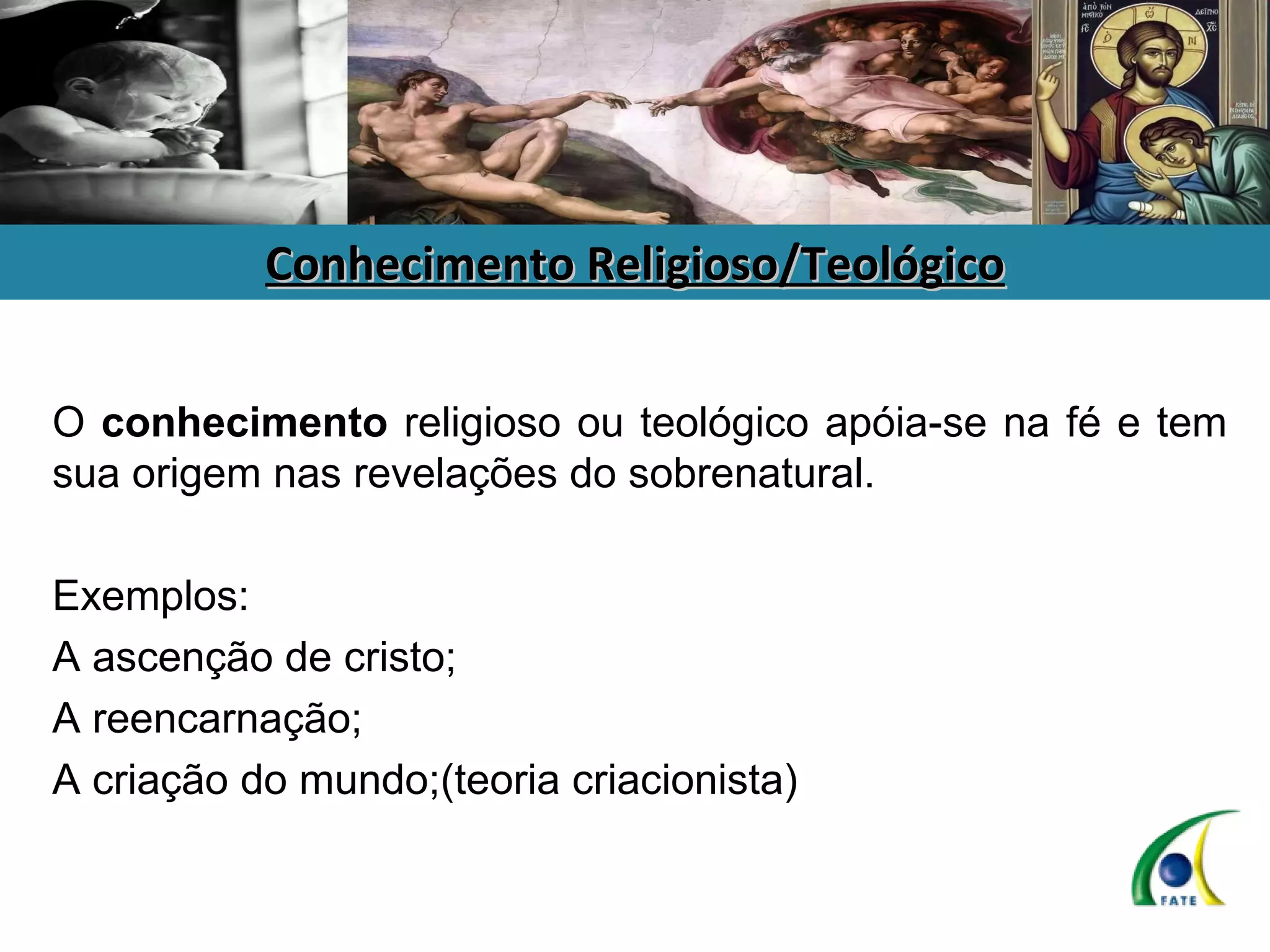 Os Tipos de Conhecimento | PPT