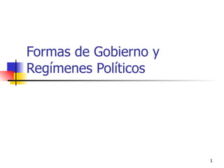 Formas de Gobierno y Regímenes Políticos 