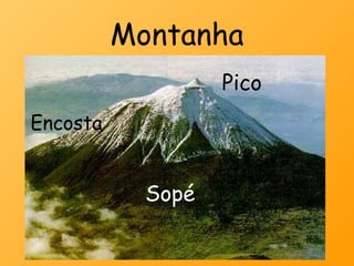 Montanha
                   Pico
Encosta


            Sopé
 