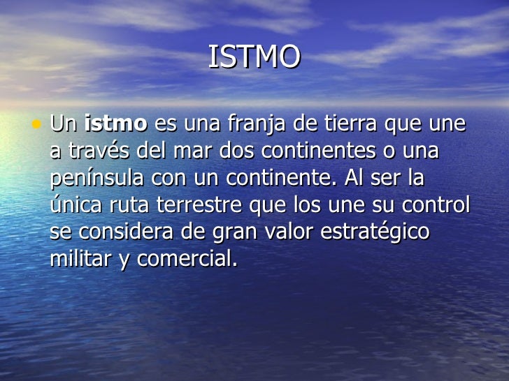 Franja De Tierra Que Une Dos Continentes
