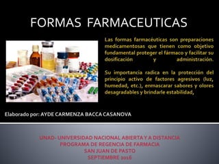 FORMAS FARMACEUTICAS
 