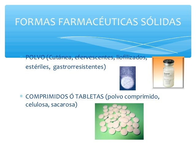 Formas farmacéuticas