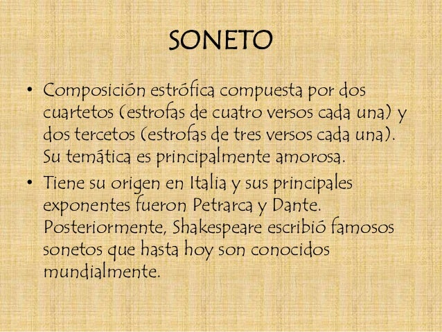 Formas del genero lirico