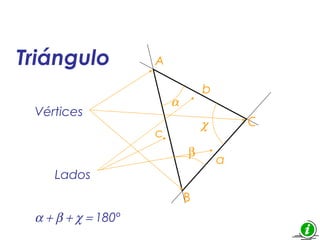 Triángulo Lados Vértices A B C a b c     180º 