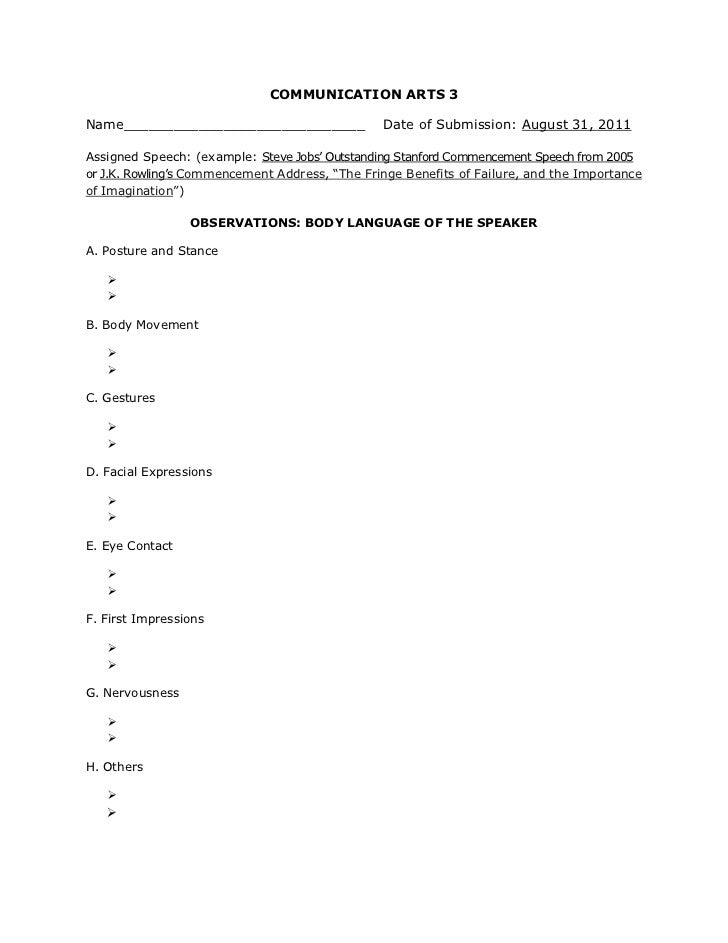 Body language research paper outline picture