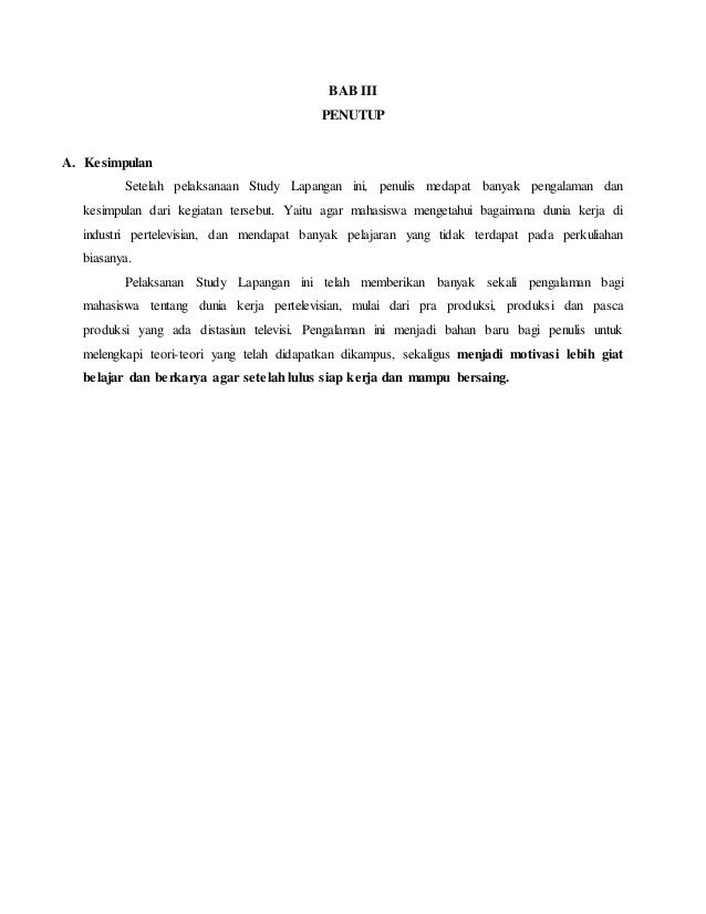 Format Laporan Studi Lapangan Broadcasting Ke Jakarta 2015