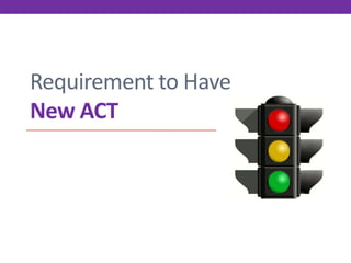 Requirement to Have 
New ACT 
 