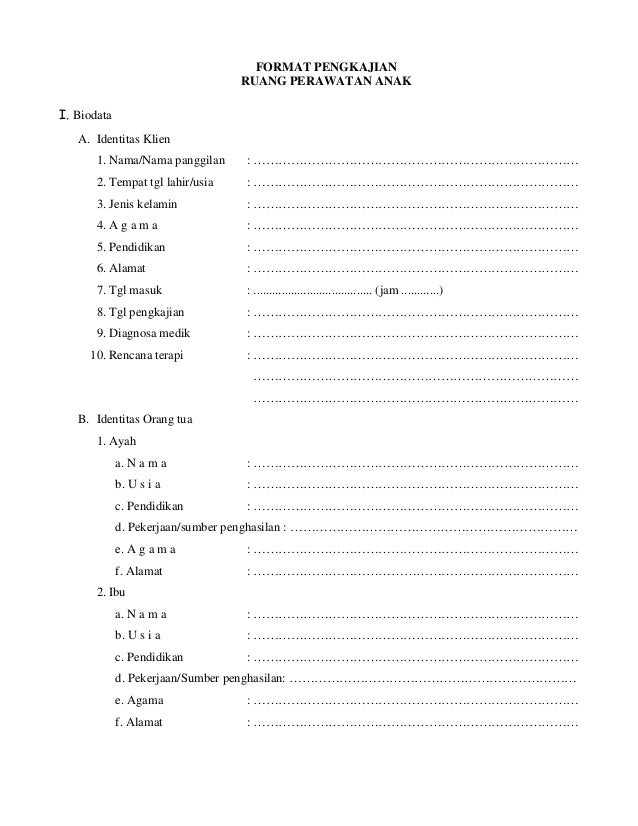 biodata format