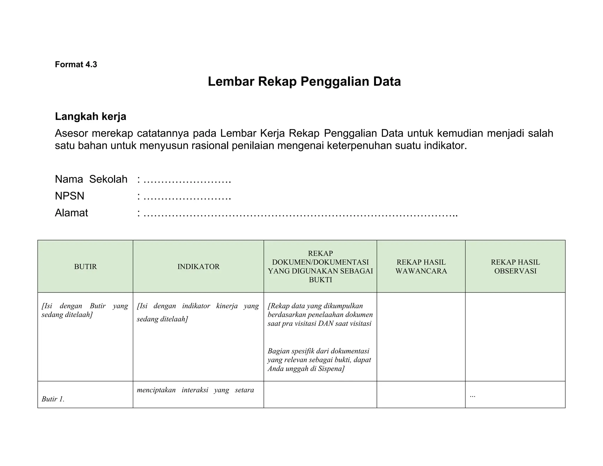 Format Rekapi Format 4.3 Lembar Rekap Penggalian Data(2).docx