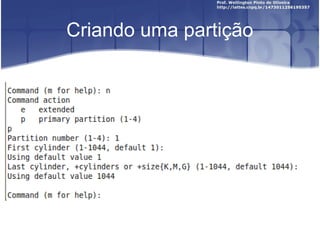 Criando uma partição

 