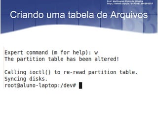 Criando uma tabela de Arquivos

 