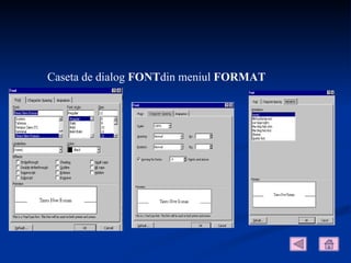 Caseta de dialog FONTdin meniul FORMAT
 