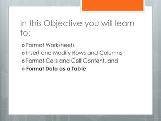 Format as a Table | PPTX