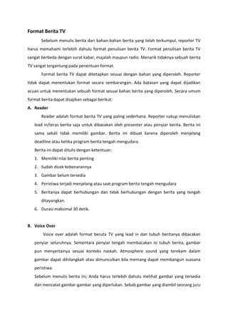 Format berita tv | PDF