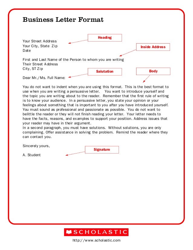 Format bussiness letter