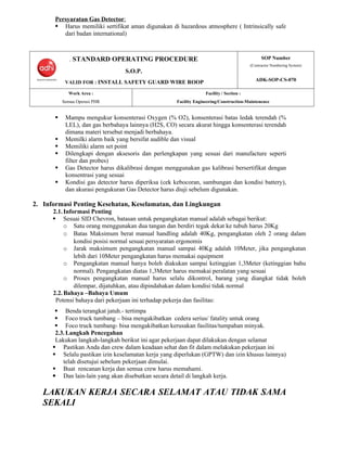 Roop Guard Standard Operating Procedure for Installing Safety Guard Wire Roop | DOC