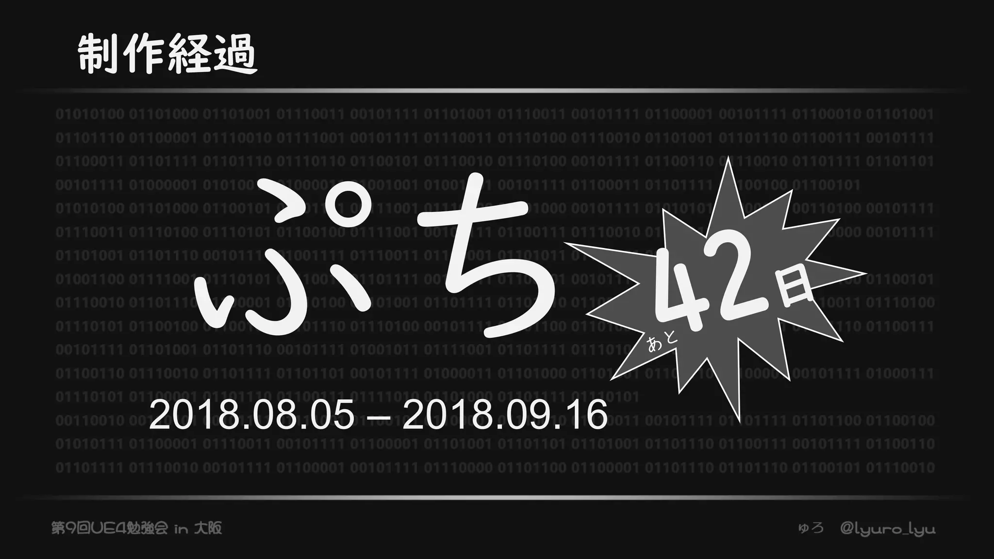 制作経過
ぷち2018.08.05 – 2018.09.16
 