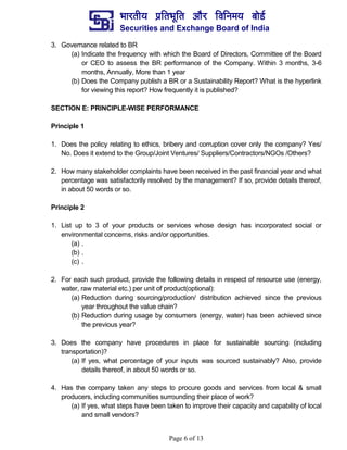 Format for business responsibility report (brr) | PDF