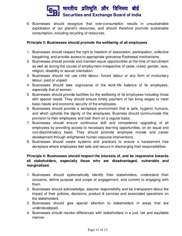 Format for business responsibility report (brr)