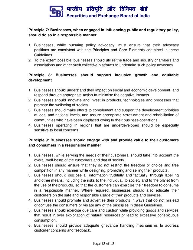 Format for business responsibility report (brr)