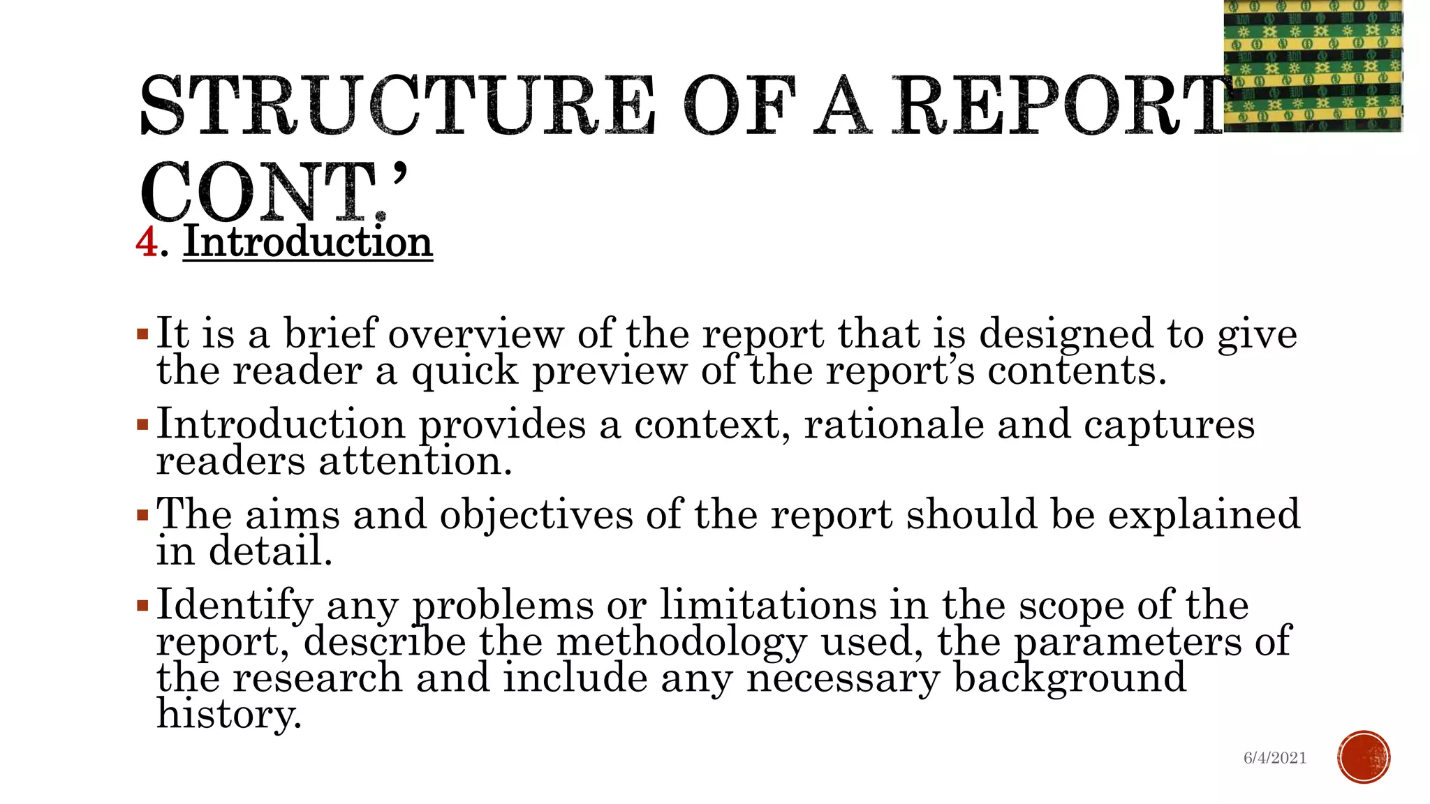Format for report writing | PPTX