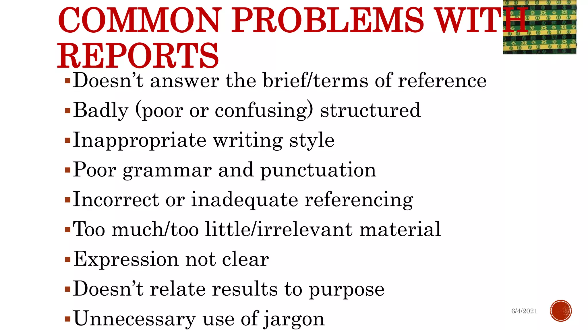 Format for report writing | PPTX