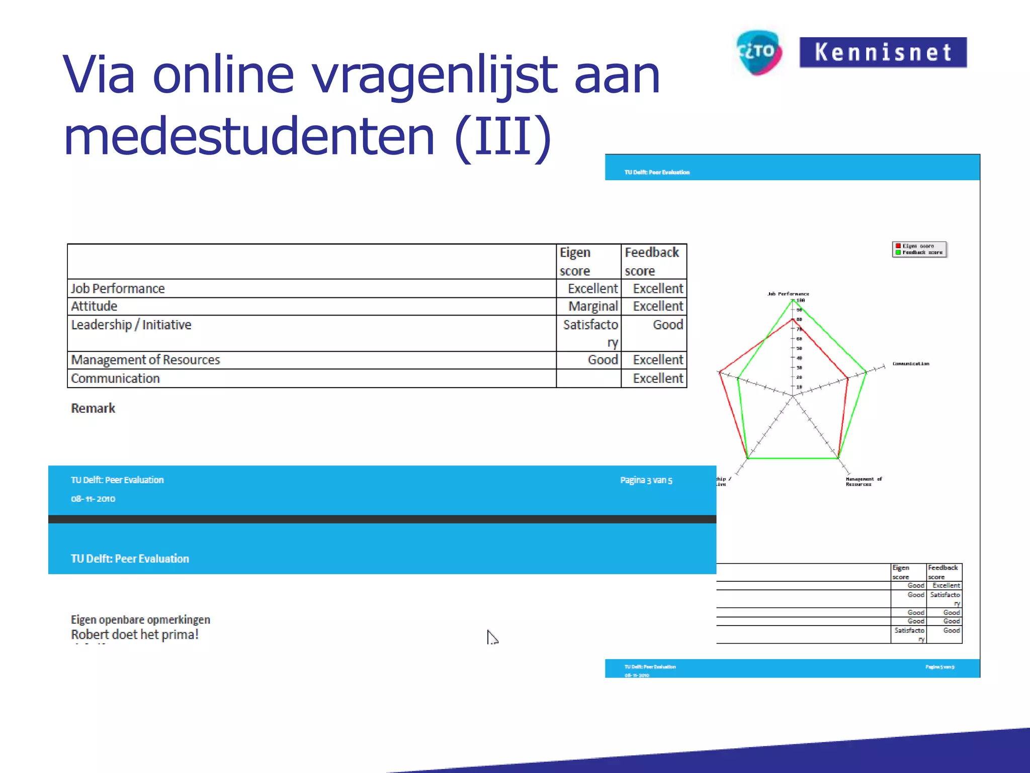 Via online vragenlijst aan medestudenten (I)