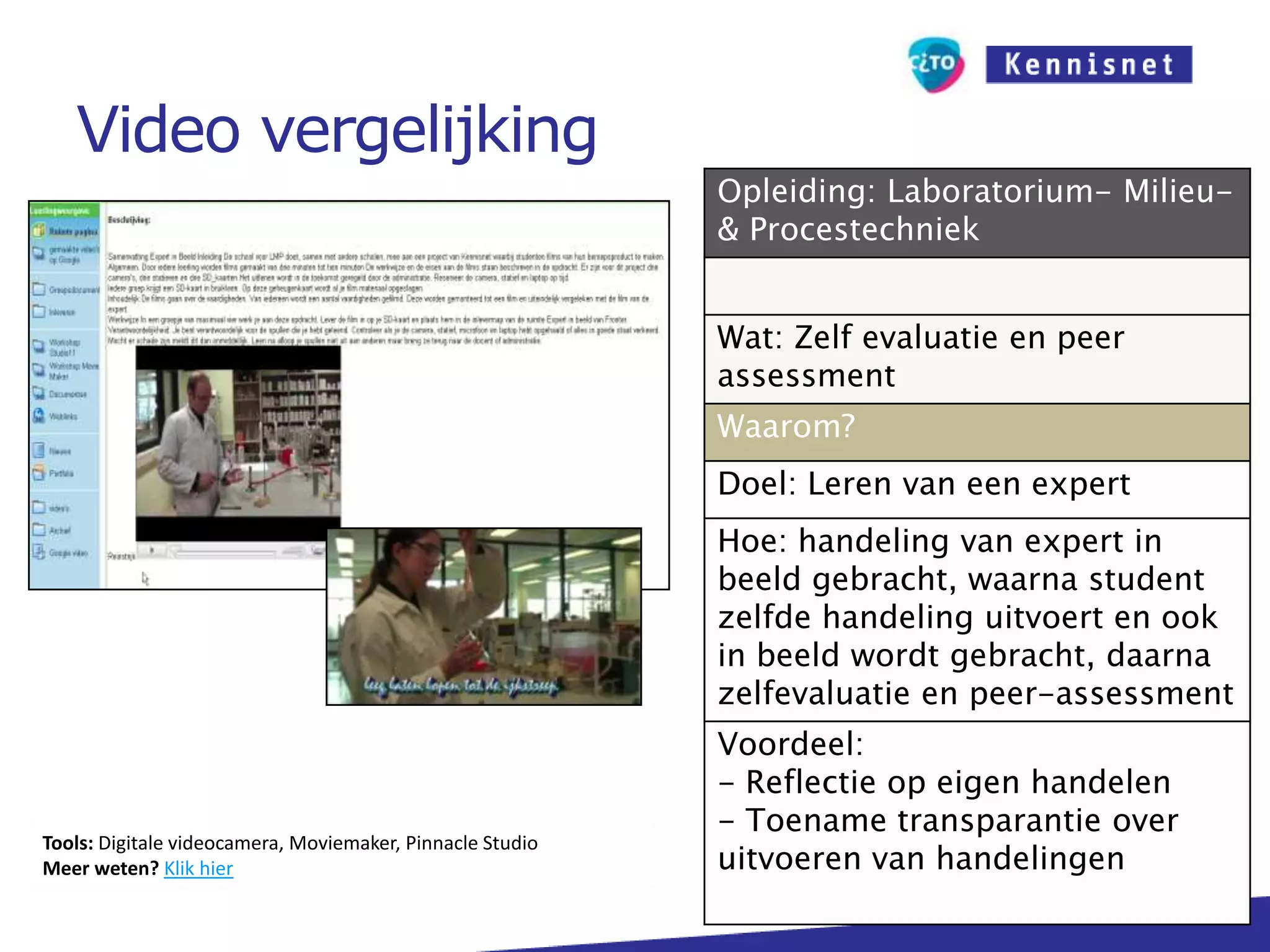 Via online vragenlijst aan medestudenten (II)SelfPeer