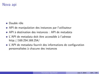 Plan 
1 Le Cloud : vue d'ensemble 
2 OpenStack : projet, logiciel et utilisation 
3 Deployer OpenStack 
Les briques necessaires 
Keystone : Authenti 