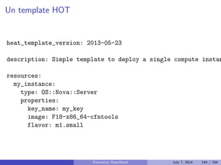 Plan 
1 Le Cloud : vue d'ensemble 
2 OpenStack : projet, logiciel et utilisation 
3 Deployer OpenStack 
Les briques necessaires 
Keystone : Authenti 