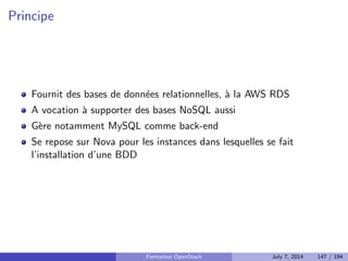 Proprietes des images dans Glance 
L'utilisateur peut de 