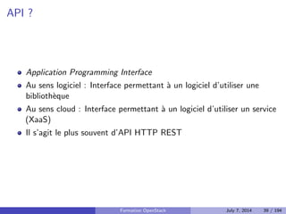 Theoreme CAP 
Formation OpenStack July 7, 2014 33 / 194 
 