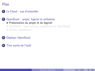 chiers POSIX 
Formation OpenStack July 7, 2014 35 / 194 
 