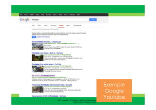 2013 Copyright : WTC Rennes / InPuzzle / Media-Marque
Frédéric Million / Grégoire Lockhart
Exemple
Google
Youtube
 