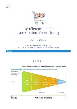 Le	référencement:
une	solution	d’e-marketing
LE RÉFÉRENCEMENT:
UNE DES PRINCIPALES SOURCES
D’ACQUISITION DE VISITEURS POUR UN SITE WEB
retis
www.retis.be
RÉFÉRENCEMENT NATUREL - (C) D. JACOB (2017)
A.I.D.A.
 