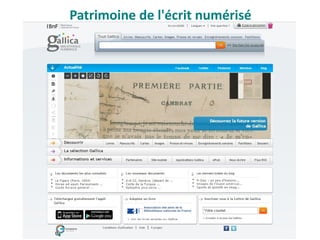 Patrimoine de l'écrit numérisé
 