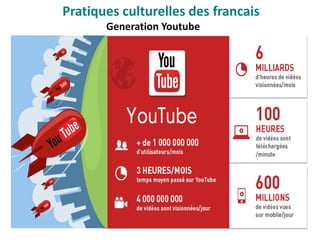 Generation Youtube
Pratiques culturelles des francais
 