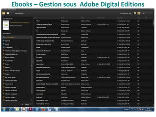 Ebooks – Gestion sous Adobe Digital Editions
 