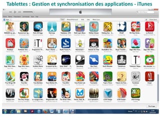 Tablettes : Gestion et synchronisation des applications - iTunes
 